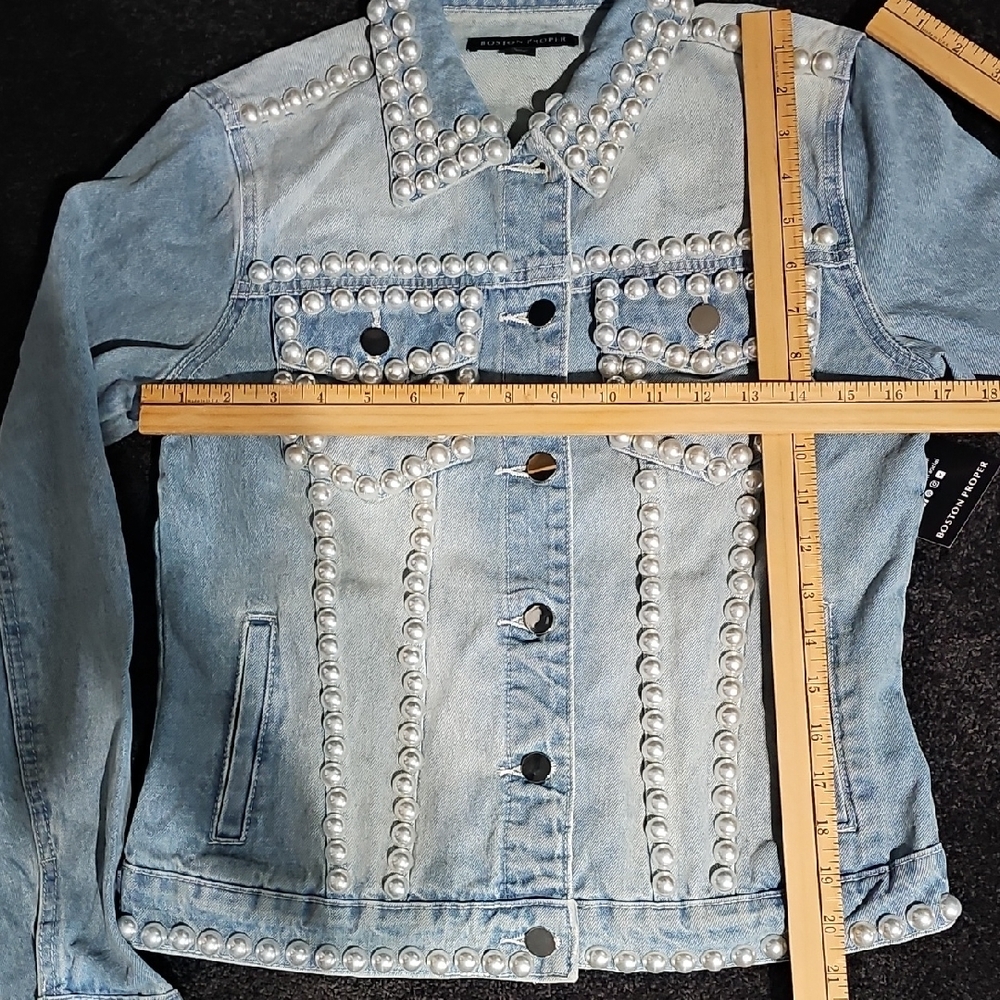 Pearl Embellished Denim Jacket - Picture 10 of 11